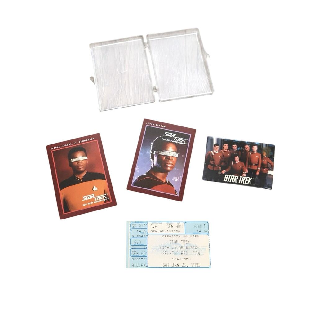 Vintage Star Trek 1992 Creation Salutes Levar Burton Ticket Trading Cards Pin